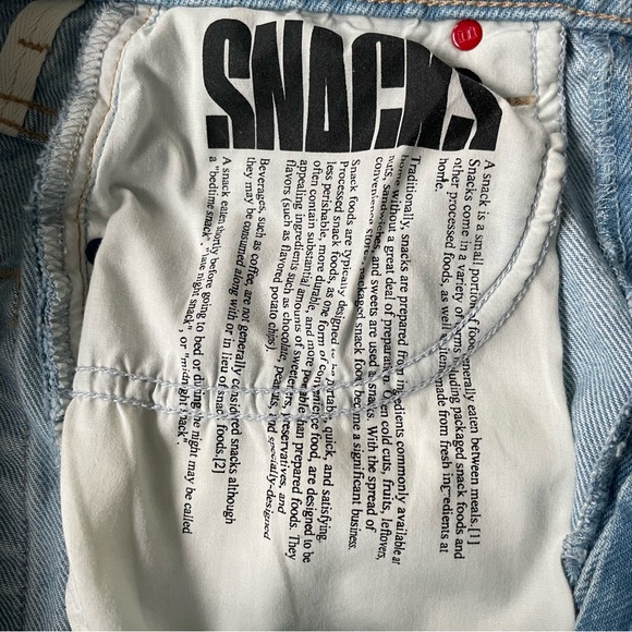 Anthropologie MOTHER Skirt Size 26 Snacks Maxi Light Wash Fall Denim Sugar Cone - Picture 13 of 15